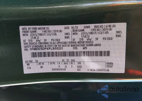 2023 Ford Bronco Badlands z USA, uszkodzony, nr VIN 1FMEE5DPXPLB55221